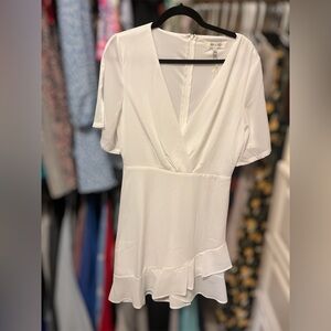 NWT She and Sky White Flutter-Sleeve Mini Dress Bride Bachelorette